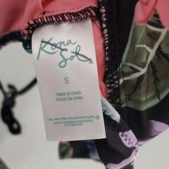 Kona Sol‎ Black Floral Halter Bikini Top - Picture 7 of 7